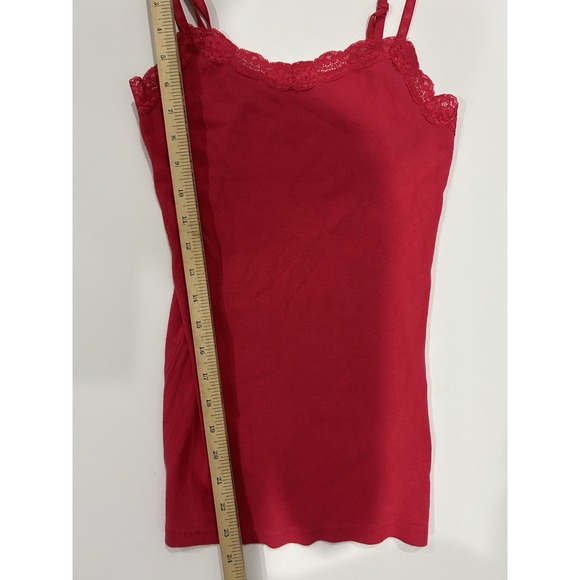 Faded Glory Pink Y2K Cami Tank Top Lace Trim Ribbed Fairy Grunge Milkmaid Small - Picture 7 of 9